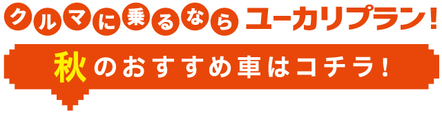 クルマに乗るならユーカリプラン！秋のおすすめ車はこちら！